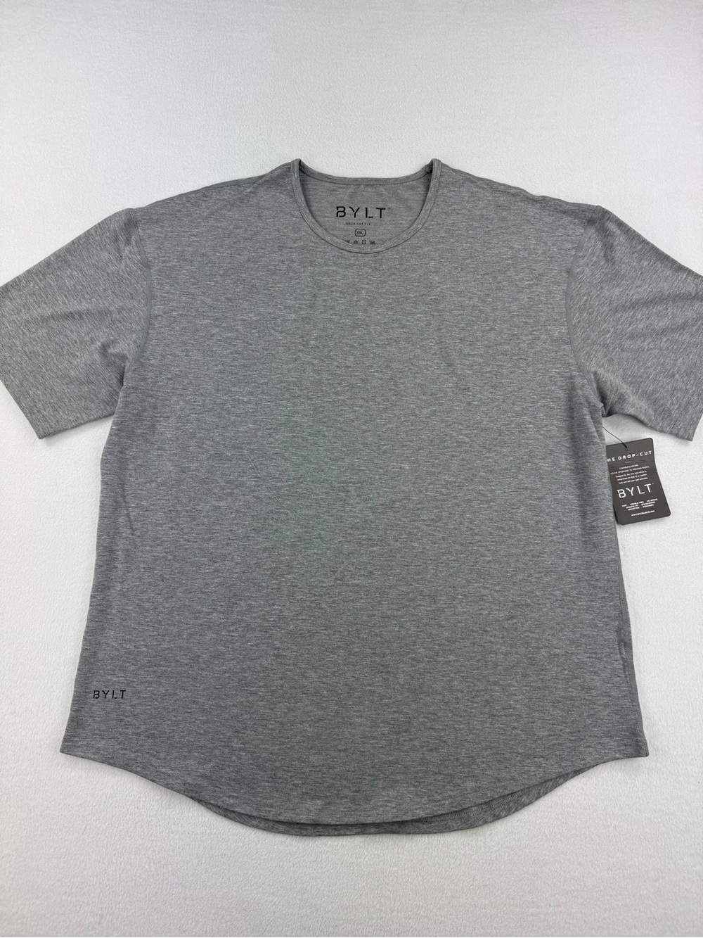 NWT BYLT Premium Basics Drop Cut T-Shirt Heathered Gray Men’s Size XXL